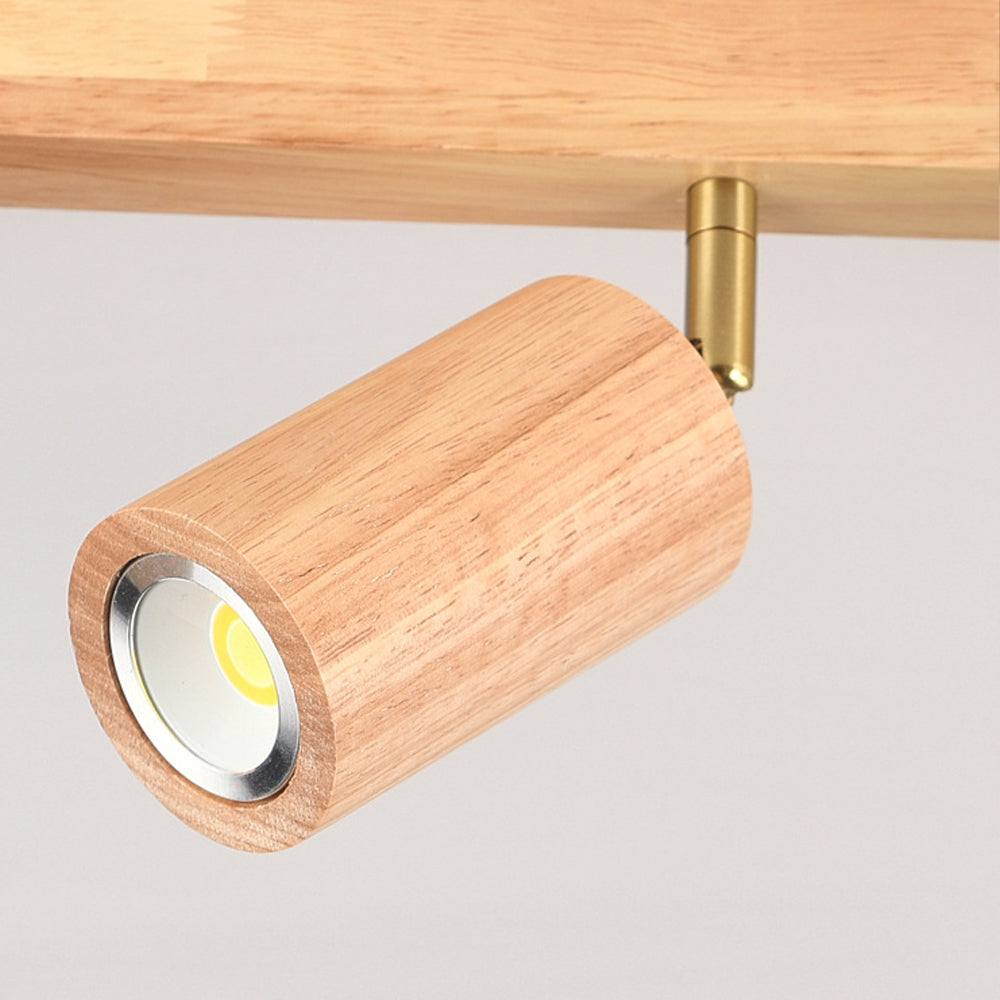Éclairage Rail en Bois LED Plafonnier Applique Naturel Moderne Salon Salle à Manger | Sansoti