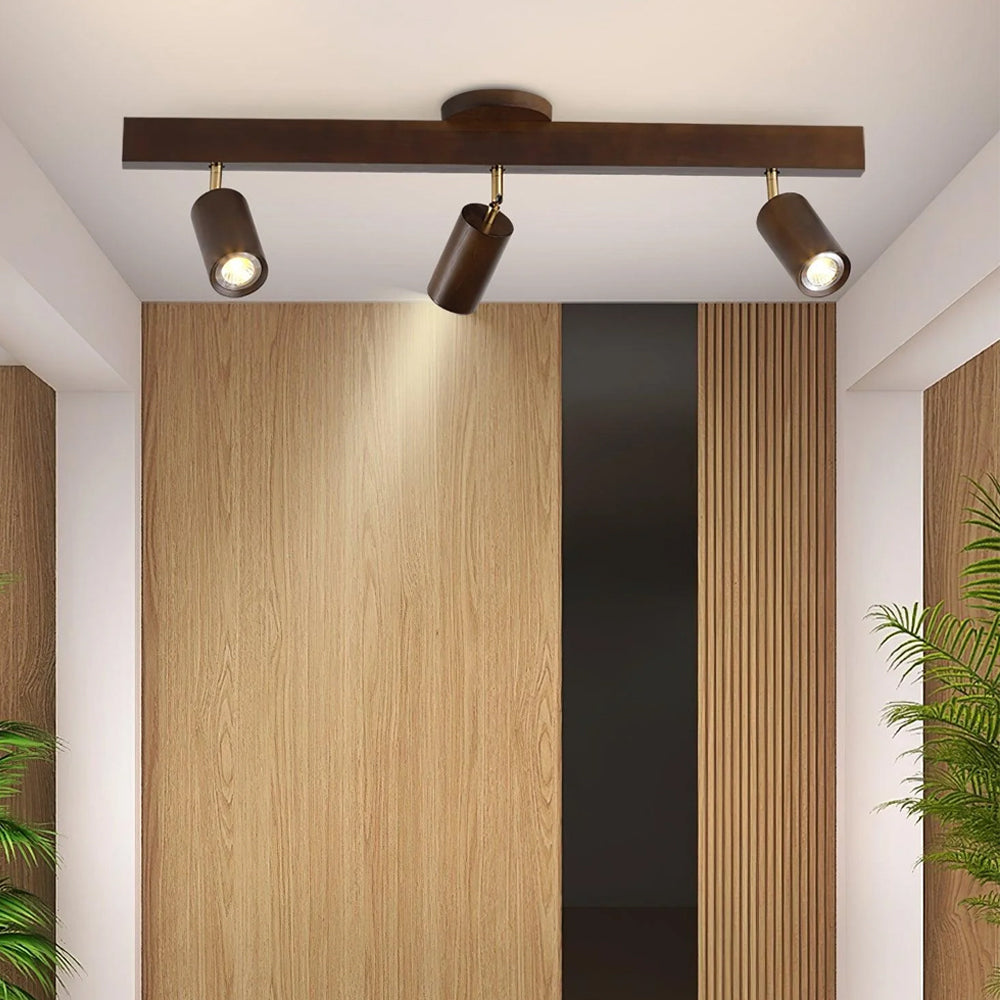 Éclairage Rail en Bois LED Plafonnier Applique Naturel Moderne Salon Salle à Manger | Sansoti
