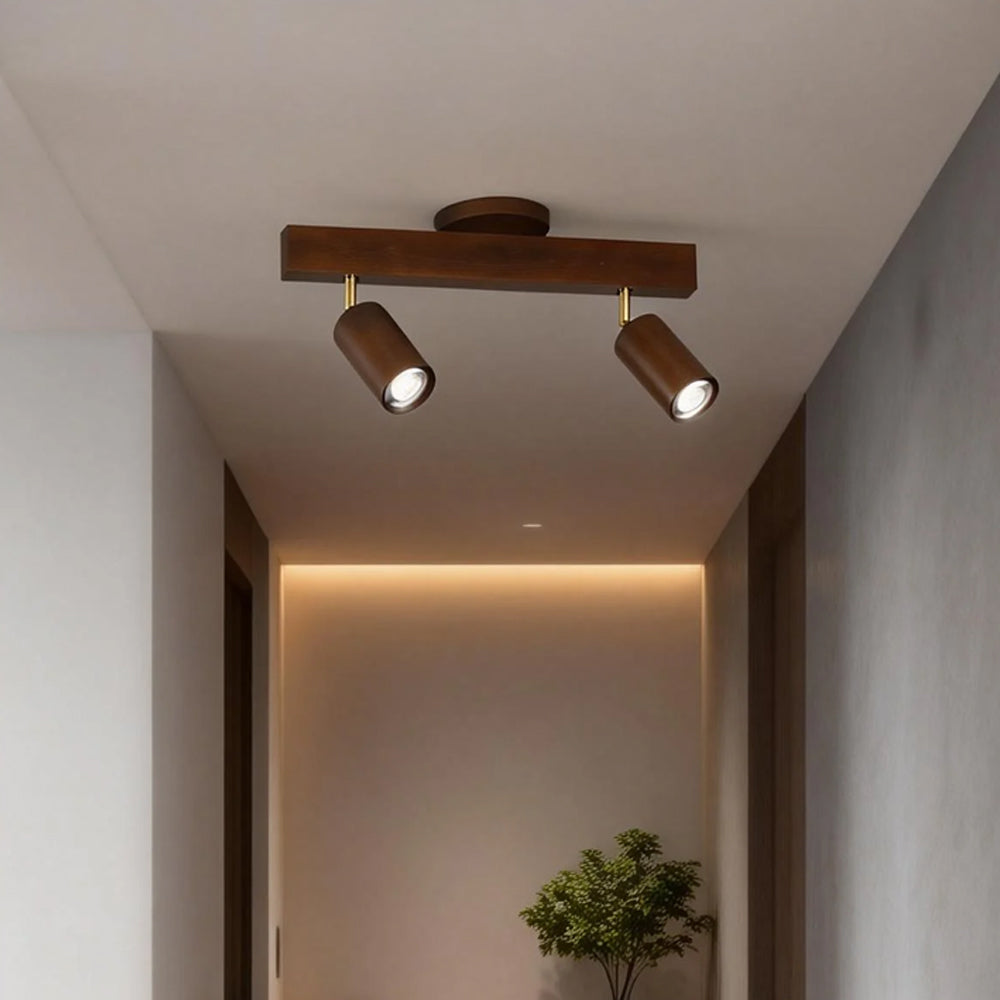 Éclairage Rail en Bois LED Plafonnier Applique Naturel Moderne Salon Salle à Manger | Sansoti
