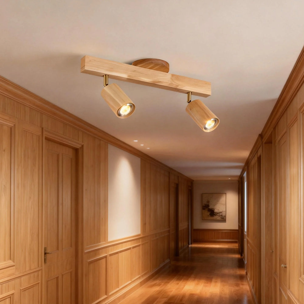 Éclairage Rail en Bois LED Plafonnier Applique Naturel Moderne Salon Salle à Manger | Sansoti