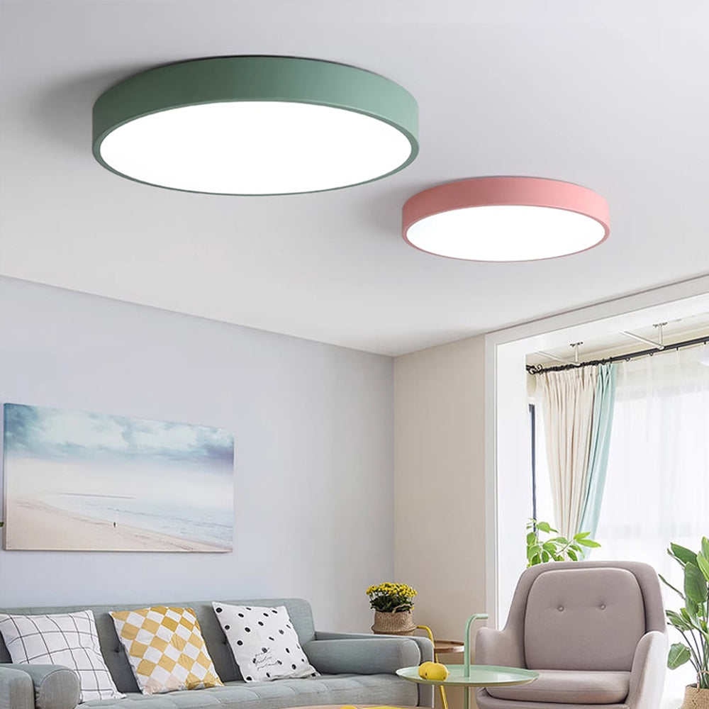 Round LED Ceiling Lamp Ultra-Flat Nordic Modern Dimmable Acrylic Living Room Bedroom | Sansoti