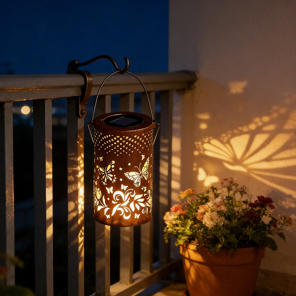 Solar Lantern Tree Pattern IP55 Waterproof Garden Hanging Standing Villa LED | Sansoti