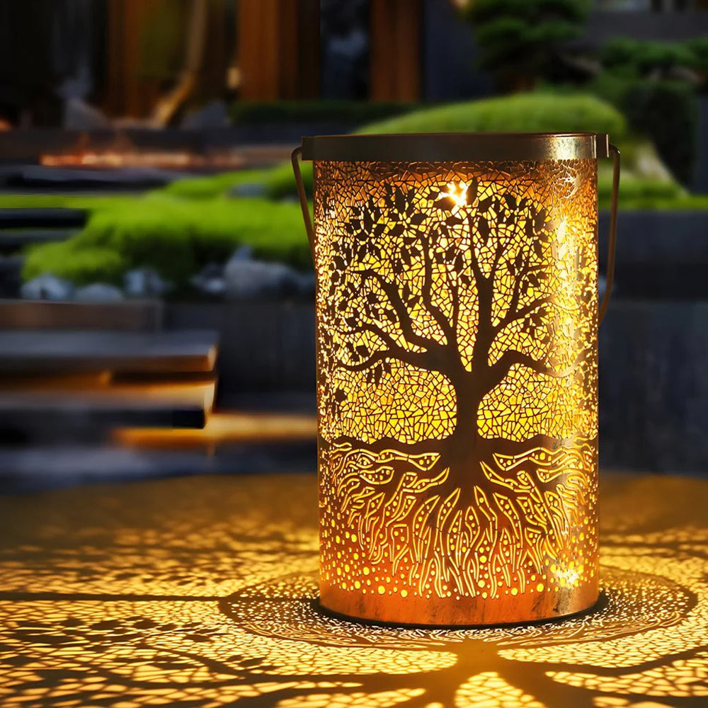 Solar Lantern Tree Pattern IP55 Waterproof Garden Hanging Standing Villa LED | Sansoti