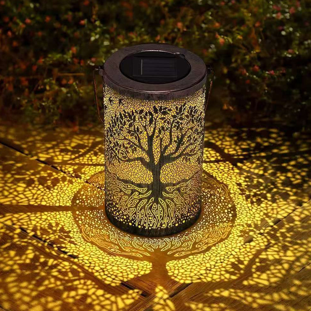 Solar Lantern Tree Pattern IP55 Waterproof Garden Hanging Standing Villa LED | Sansoti
