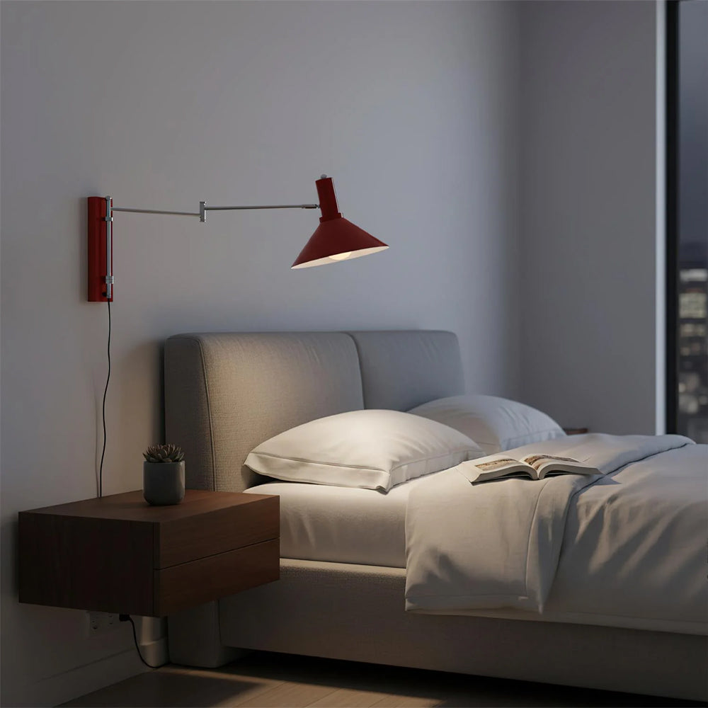 Wall Lamp Swiveling 360 Degrees Metal E27 Bed Lamp Living Room Bedroom Modern | Sansoti