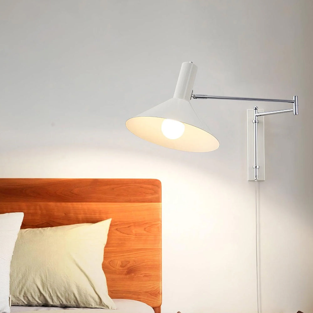 Wall Lamp Swiveling 360 Degrees Metal E27 Bed Lamp Living Room Bedroom Modern | Sansoti