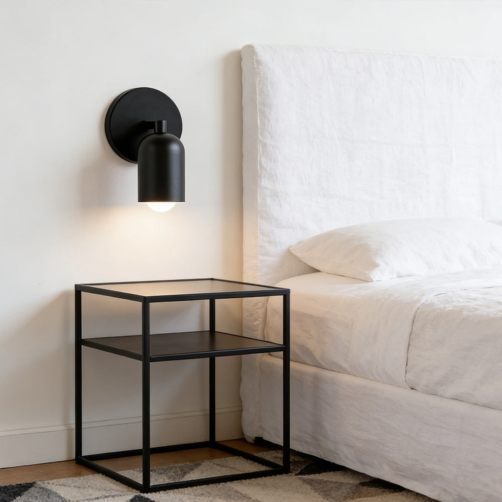 Compacte Matte Metalen Wandlamp E27 voor Gang, Trap en Slaapkamer – Moderne Binnenverlichting Inclusief LED | Sansoti