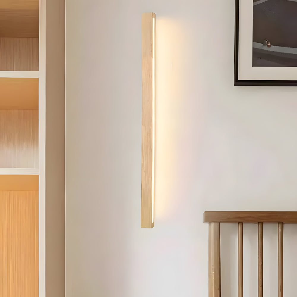 Wooden Wall Lamp with Mirror LED Bathroom Bedroom Kitchen Round Acrylic | Sansoti
