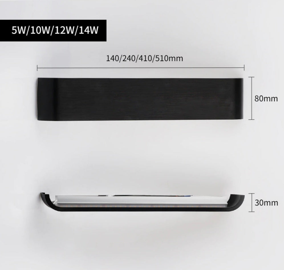 Kinkiet LED góra-dół, oświetlenie z aluminium i akrylu, nastrojowa lampa do salonu, sypialni i korytarza, nowoczesne wnętrze | Sansoti