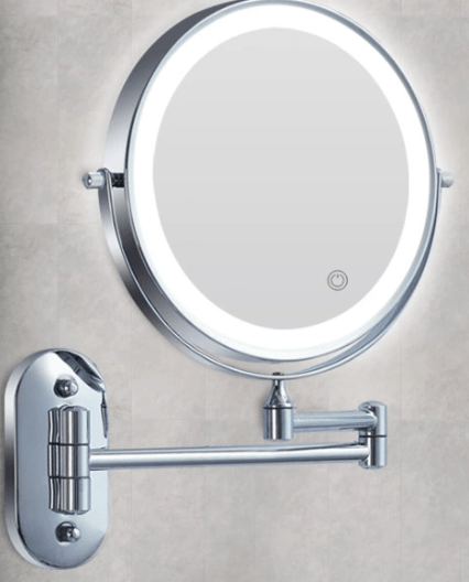 Illuminated Rechargeable Dimmable 20cm Magnifying Makeup Mirror, Bathroom Vanity Mirror | Sansoti