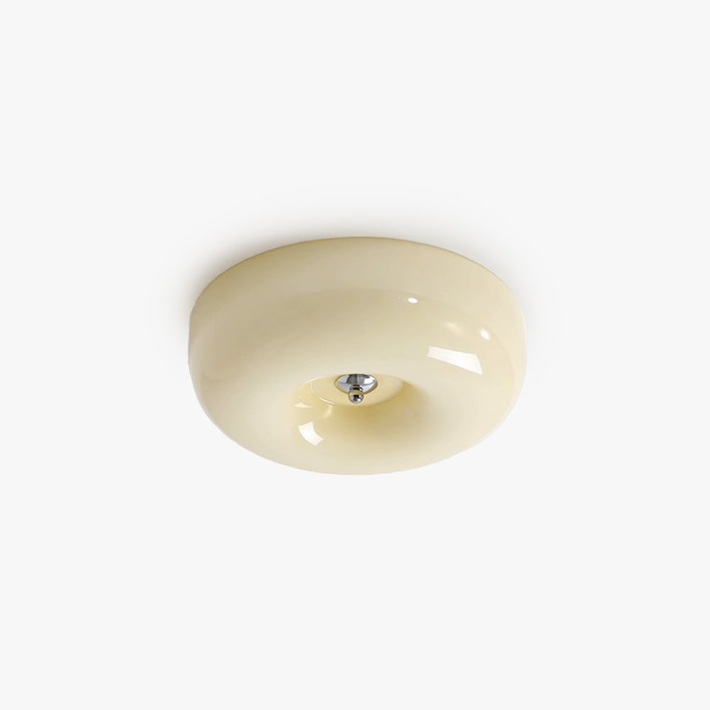 Plafonnier en verre crème à intensité variable, éclairage LED, design scandinave moderne, chambre et salon | Sansoti