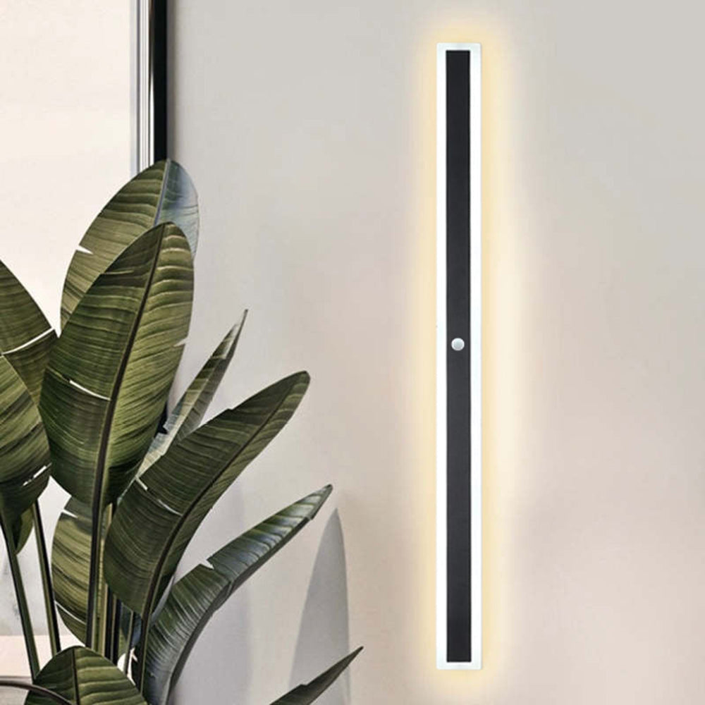 Lineare Außenwandleuchte Mattschwarz Acryl IP65 Wasserdichte LED-Beleuchtung für Garten, Terrasse und Fassade im Außenbereich | Sansoti