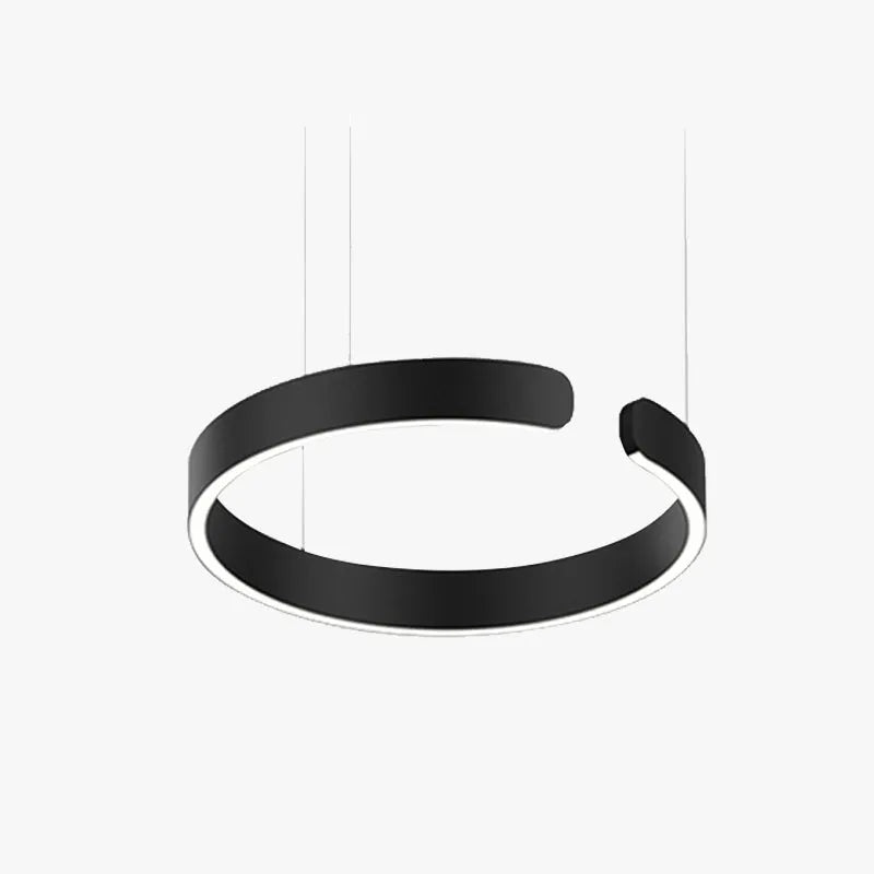 Wisząca lampa pierścieniowa LED Minimalistyczna Nowoczesna Metalowa Ściemniana Sypialnia Salon Jadalnia Sufit | Sansoti