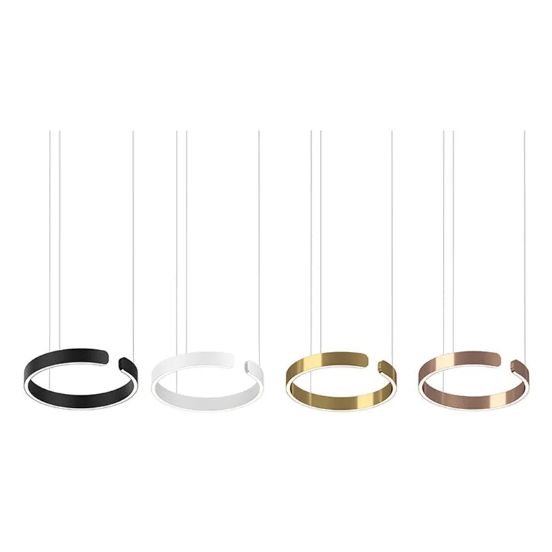 Floating LED Ring Light Minimalist Modern Metal Dimmable Pendant Light Bedroom Living Room Dining Room Ceiling | Sansoti
