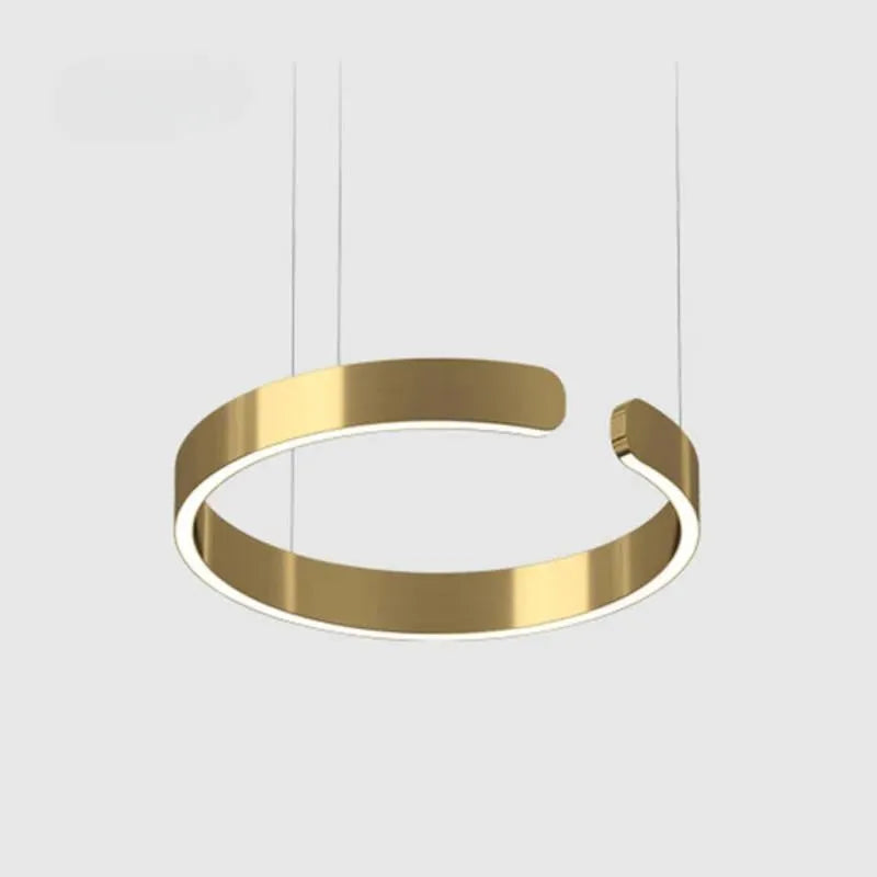 Floating LED Ring Light Minimalist Modern Metal Dimmable Pendant Light Bedroom Living Room Dining Room Ceiling | Sansoti