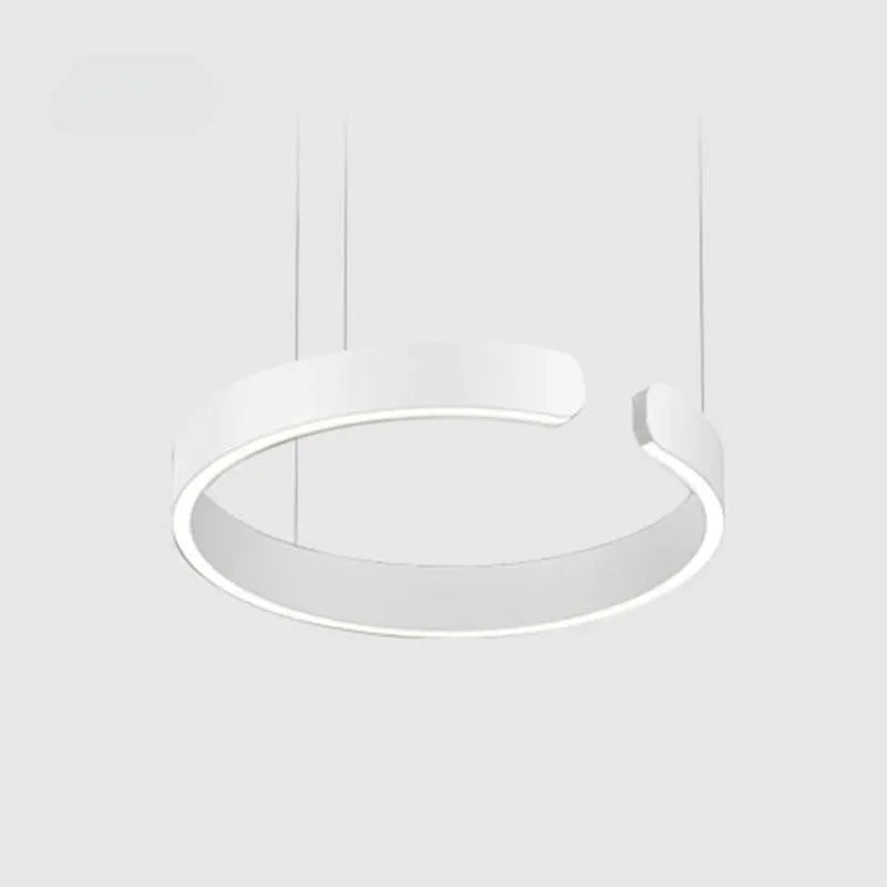 Floating LED Ring Light Minimalist Modern Metal Dimmable Pendant Light Bedroom Living Room Dining Room Ceiling | Sansoti