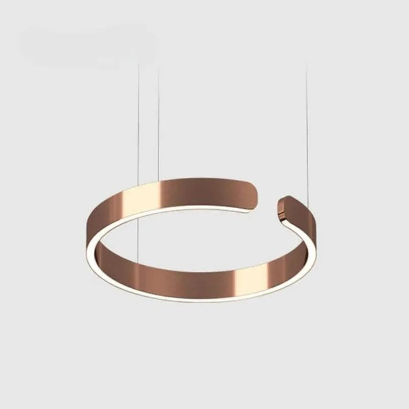 Floating LED Ring Light Minimalist Modern Metal Dimmable Pendant Light Bedroom Living Room Dining Room Ceiling | Sansoti