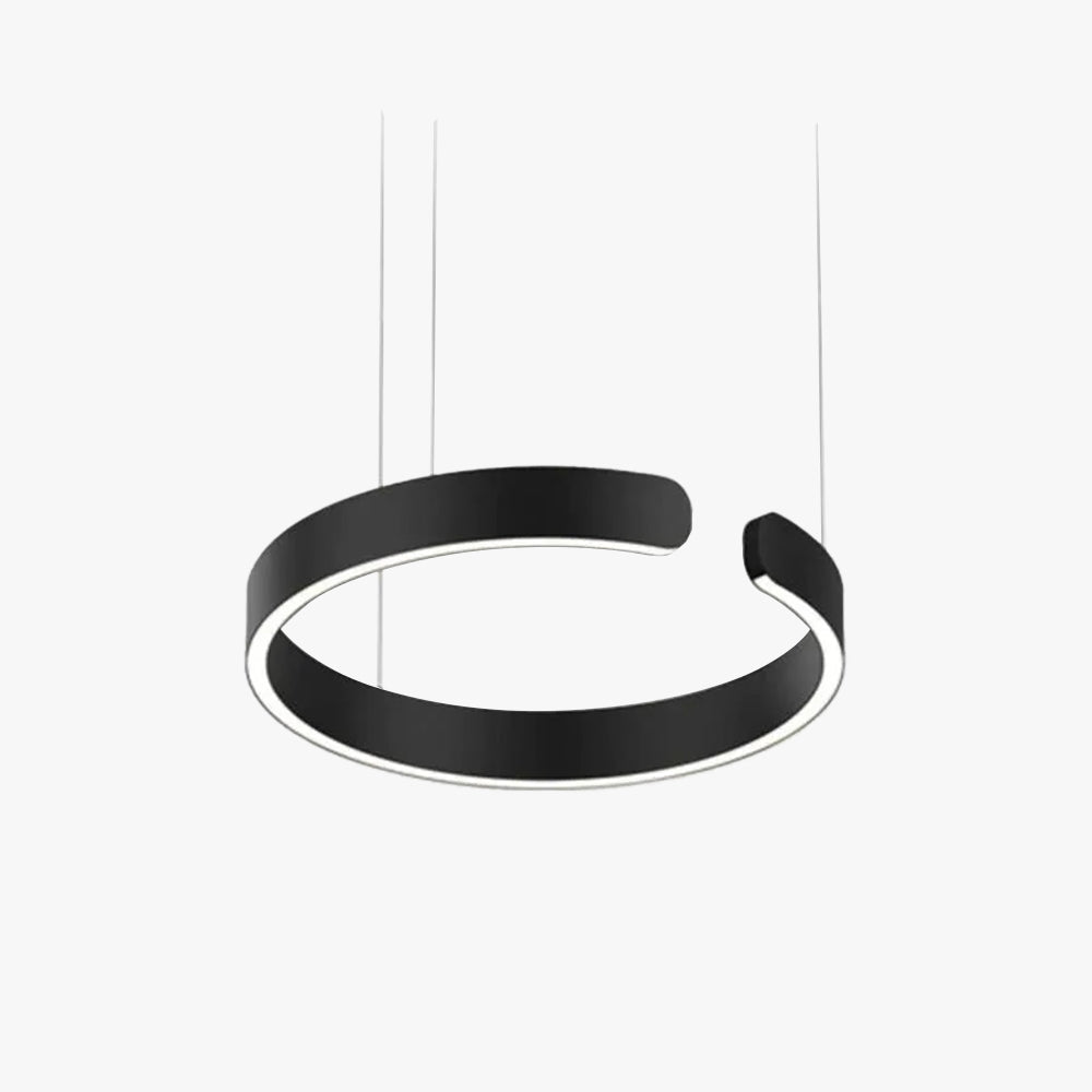 Floating LED Ring Light Minimalist Modern Metal Dimmable Pendant Light Bedroom Living Room Dining Room Ceiling | Sansoti
