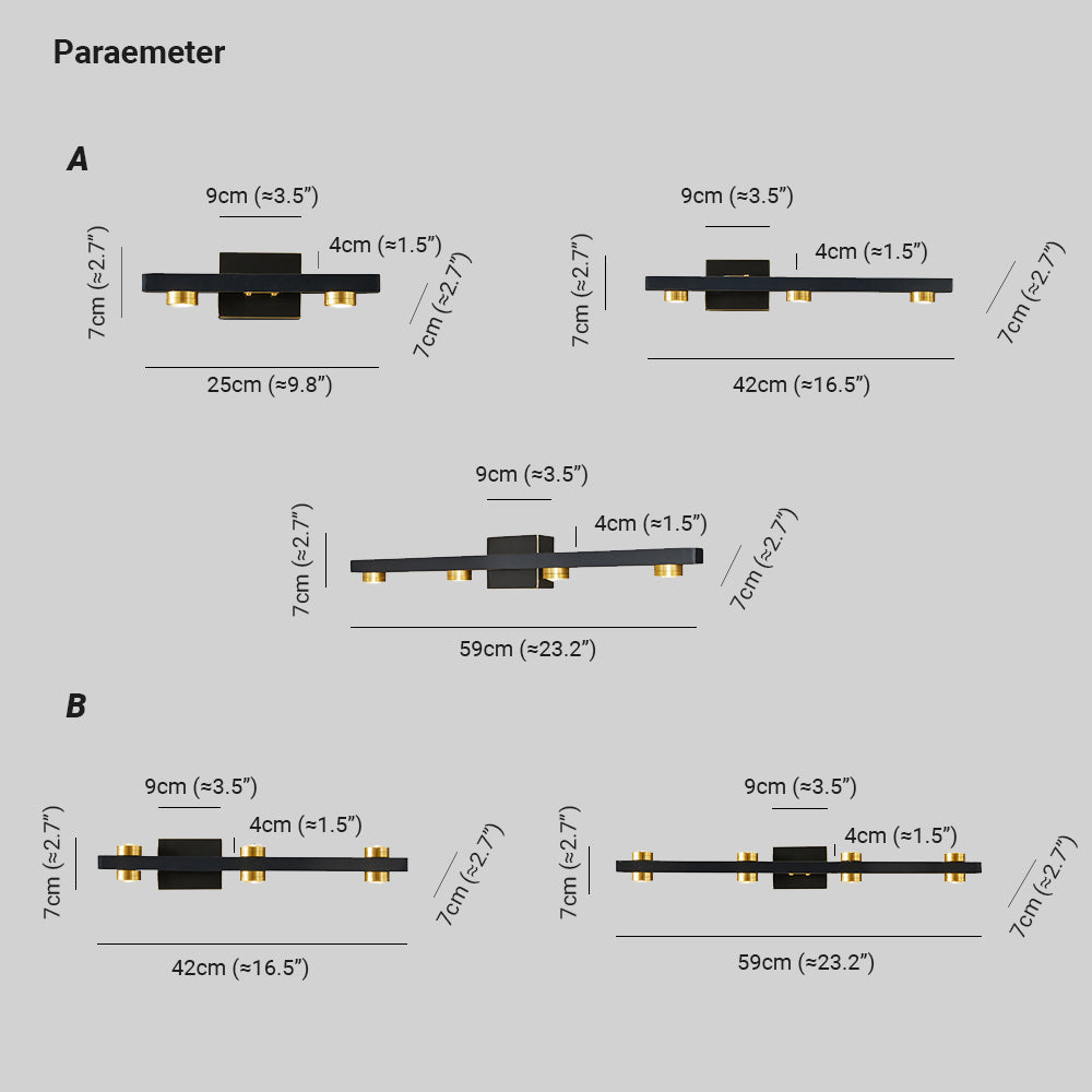 Linear LED Wall Light Metal Warm White Light Bathroom Bedroom Mirror Modern Interior Wall Lighting | Sansoti