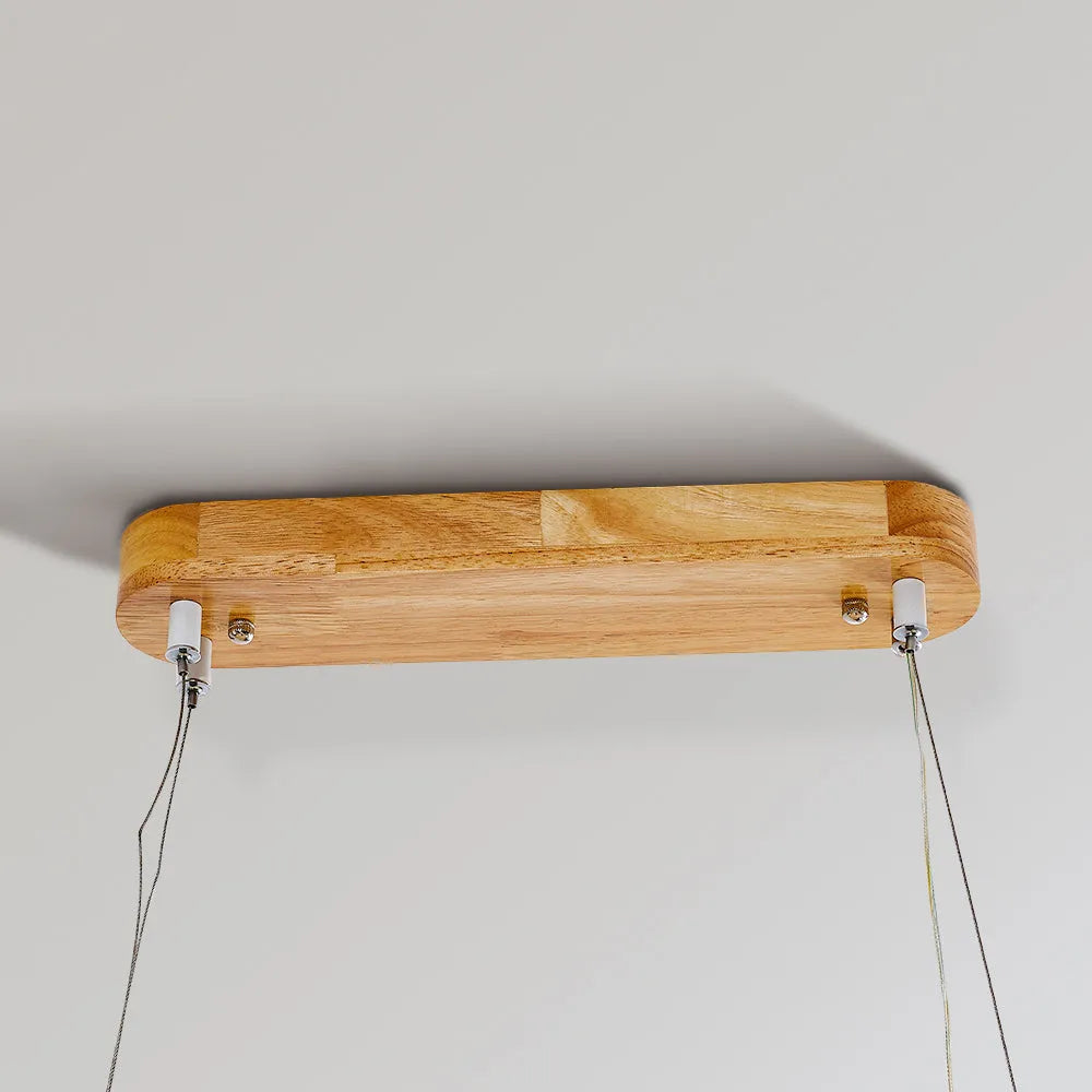 Ovale Houten Hanglamp met LED Verlichting voor Eetkamer Woonkamer Keuken Scandinavisch Design Warm Licht | Sansoti