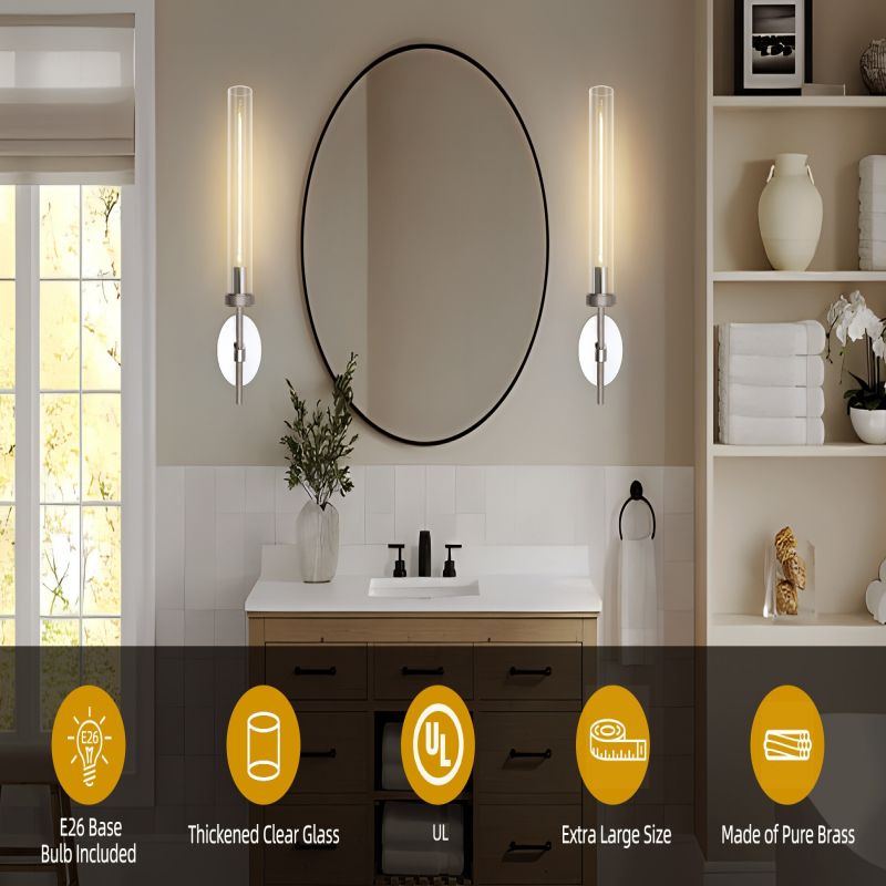 Wandlamp Kristalglas Messing Dimbaar E26 Fitting Woonkamer Slaapkamer Gang Verticaal Horizontaal Montage | Sansoti