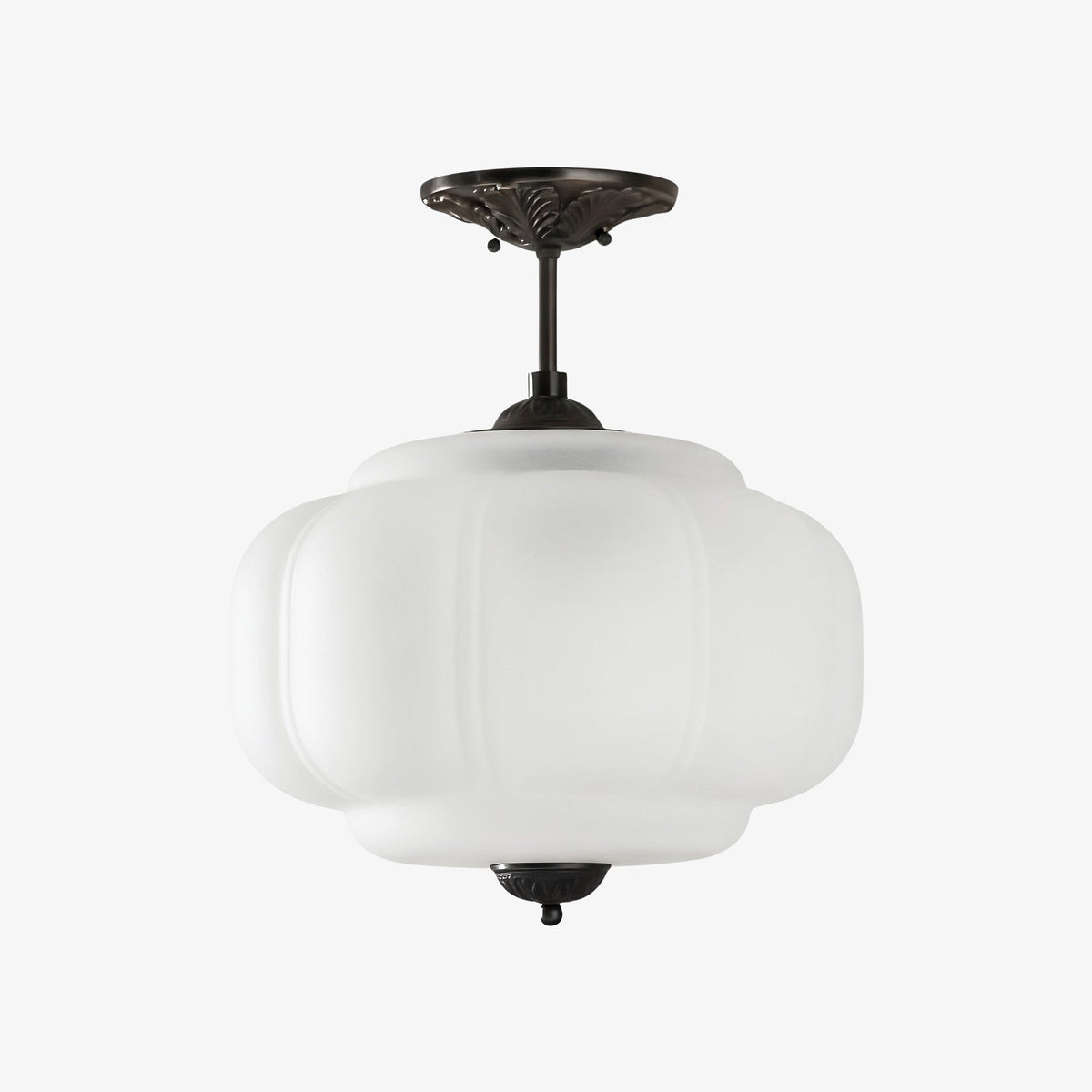 Vintage Melkglazen Hanglamp met Gegolfde Rand – Scandinavische Sfeerverlichting voor Keuken en Slaapkamer | Sansoti