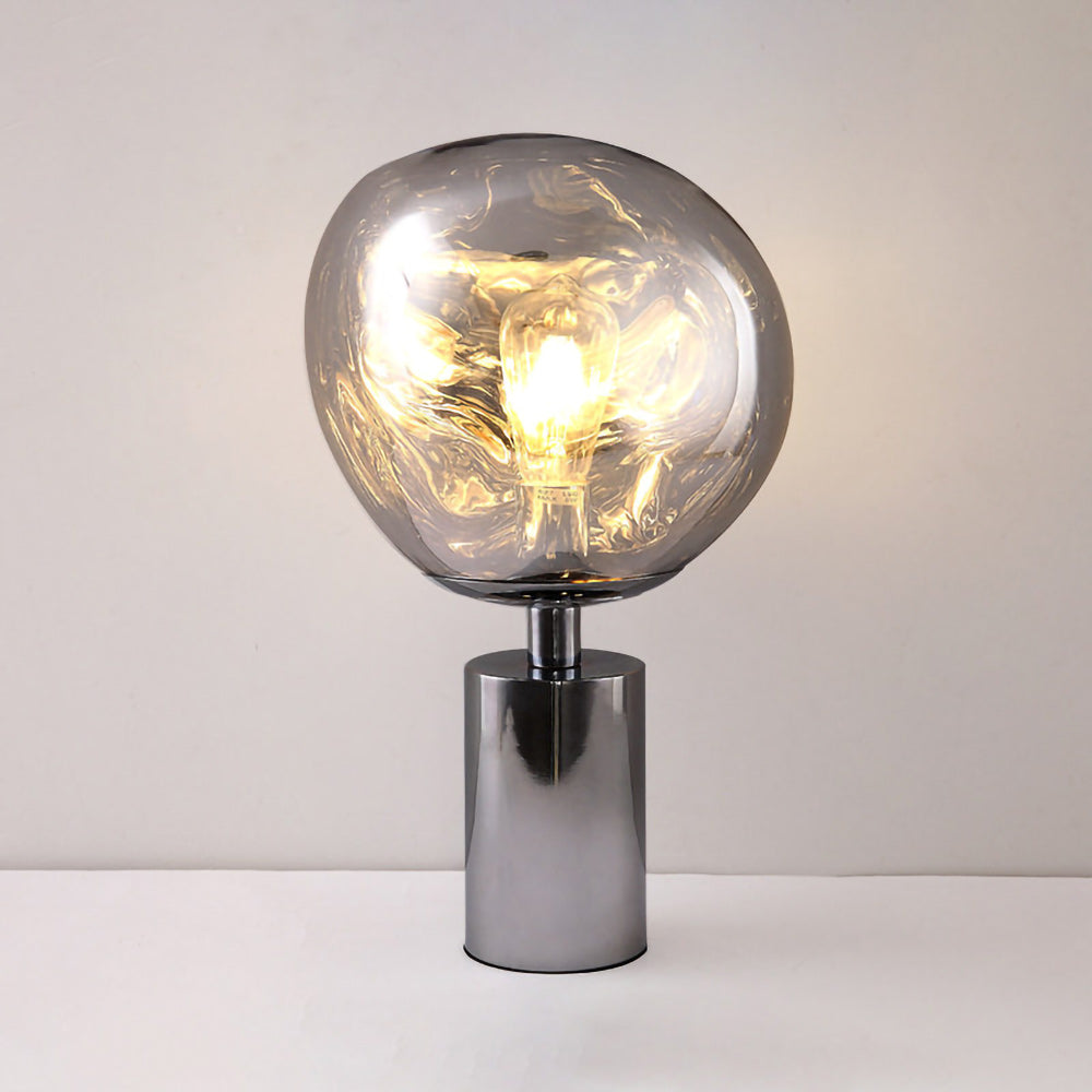 Table Lamp with Melted Lava Texture in Gold, Rose Gold or Silver | Sansoti