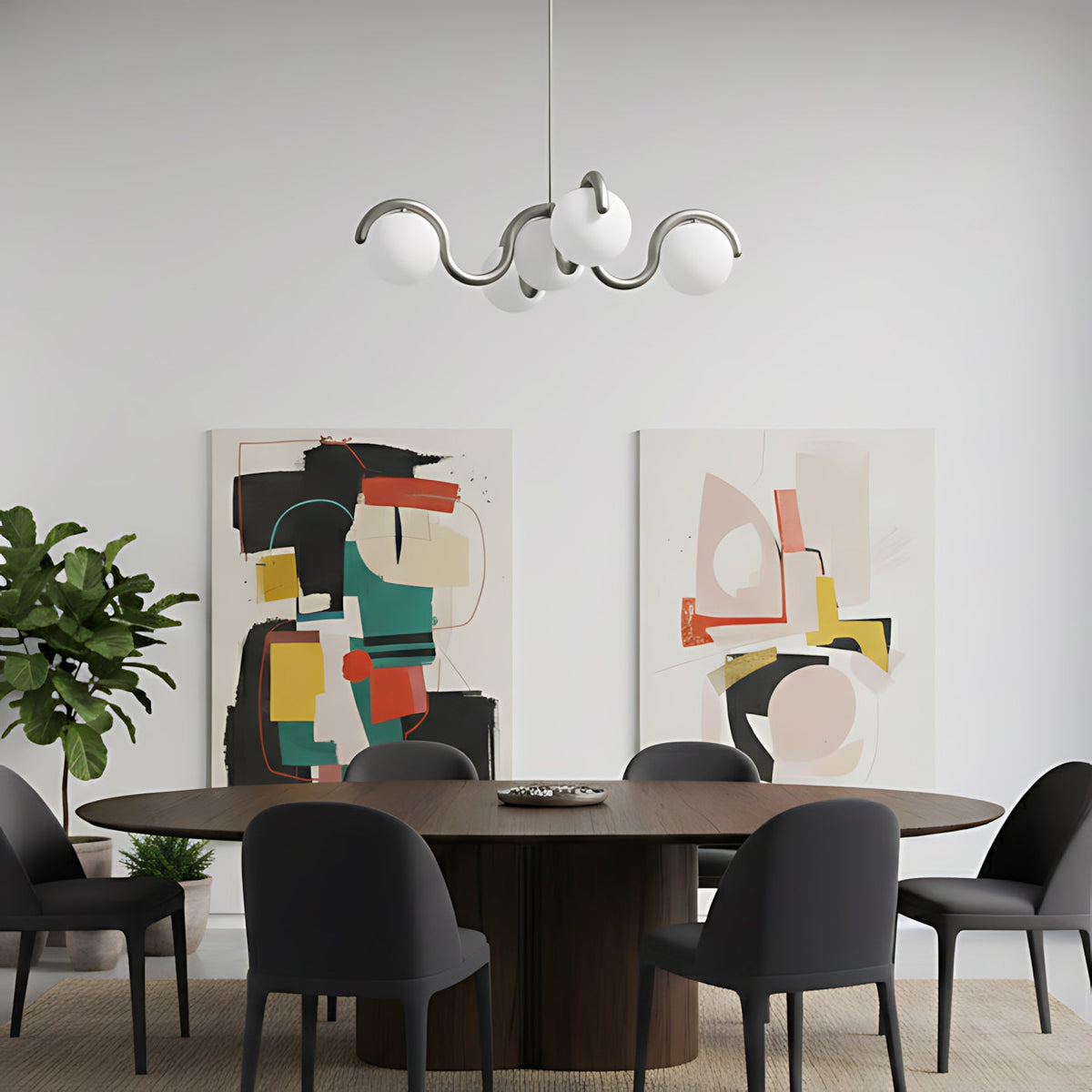 Moderner Kronleuchter mit Messing und Glas – Künstlerische Beleuchtung für Ess- und Wohnzimmer | Sansoti