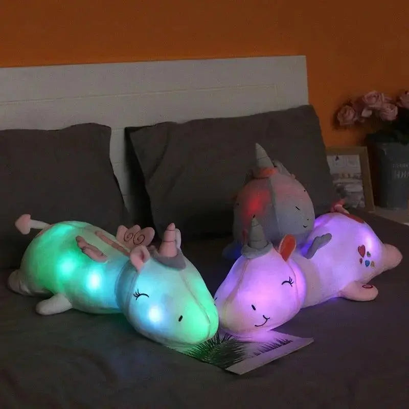 Leuchtendes Plüsch-Einhorn mit LED-Beleuchtung für Kinder – Kuscheltier & Nachtlicht in Einem | Sansoti