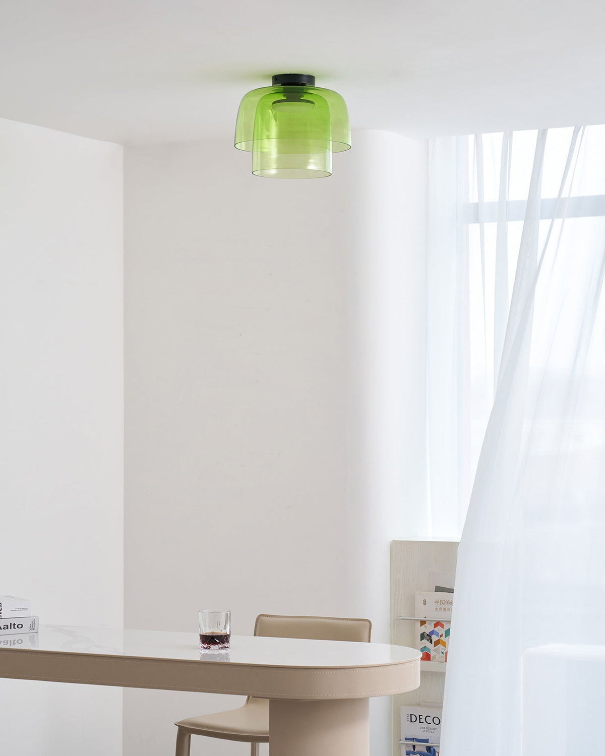 Multi-Layered Glass Ceiling Lamp — Modern Design Lighting for Bedroom and Living Room | Sansoti