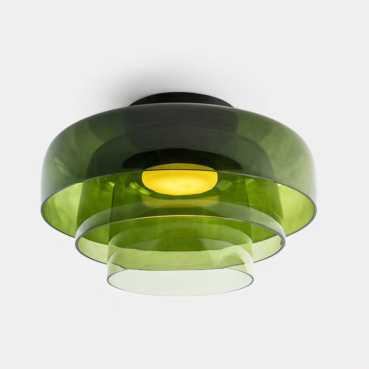 Lagen Plafondlamp met Glazen Schijven | Warm Getint Glas | Scandinavische Elegantie | Subtiel Gelaagd Licht | Moderne Plafondverlichting | Dimbare Versie Beschikbaar | Design Plafondlamp | Meerlaags Glasdesign | Natuurlijk Lichtgevoel | Sansoti