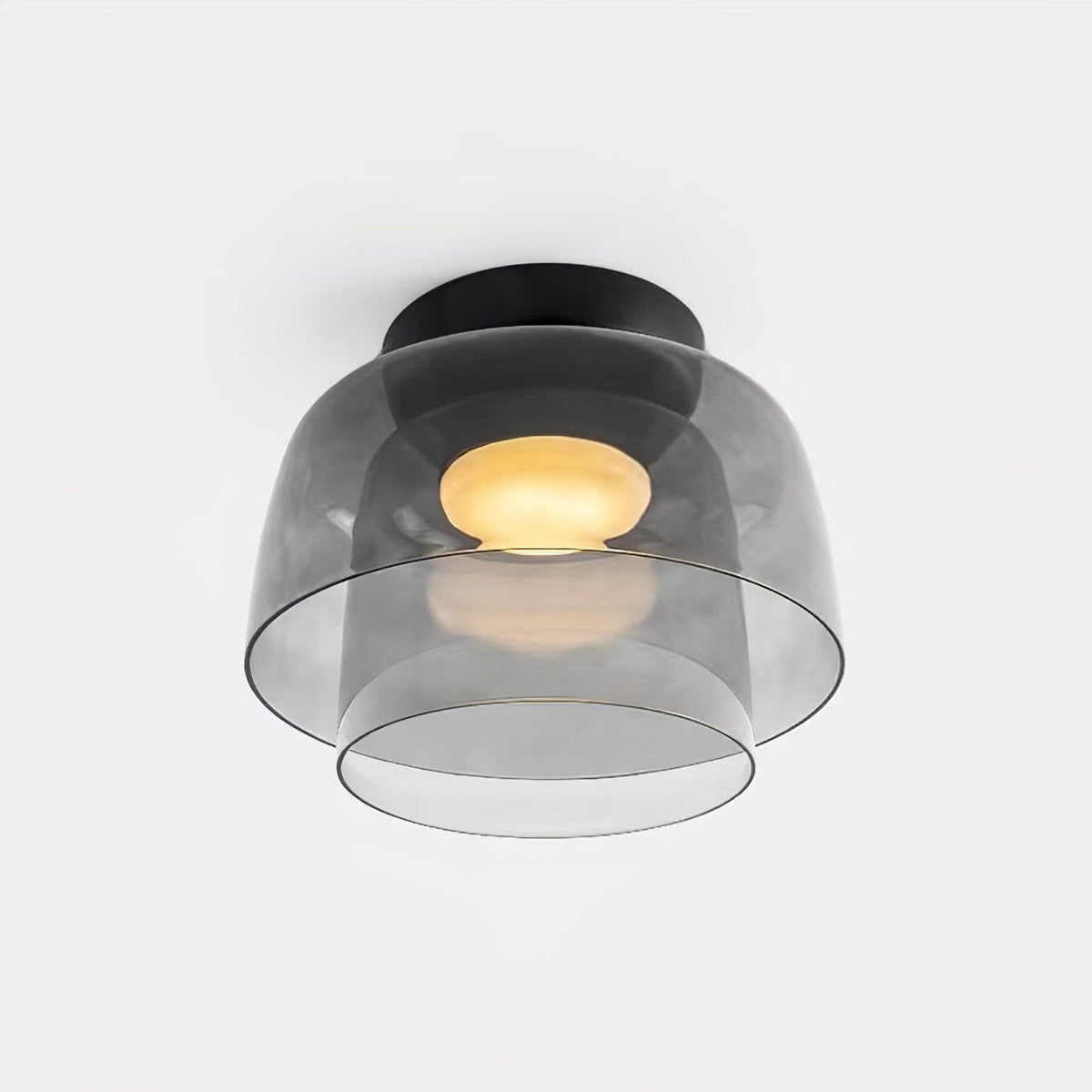 Lagen Plafondlamp met Glazen Schijven | Warm Getint Glas | Scandinavische Elegantie | Subtiel Gelaagd Licht | Moderne Plafondverlichting | Dimbare Versie Beschikbaar | Design Plafondlamp | Meerlaags Glasdesign | Natuurlijk Lichtgevoel | Sansoti
