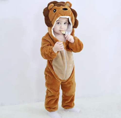 Body bébé panda coton polyester noir blanc Pyjama bébé costume animal avec capuche Unisexe Combinaison bébé | Sansoti