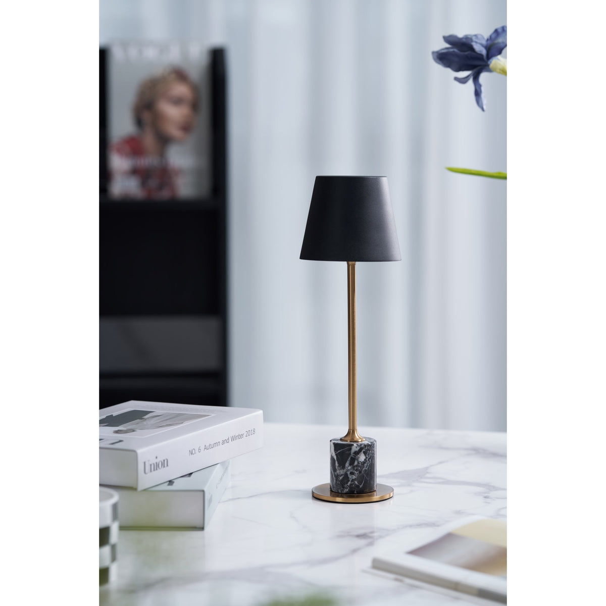 Portable Mini Table Lamp on Battery with Marble Base Ø10cm | Sansoti