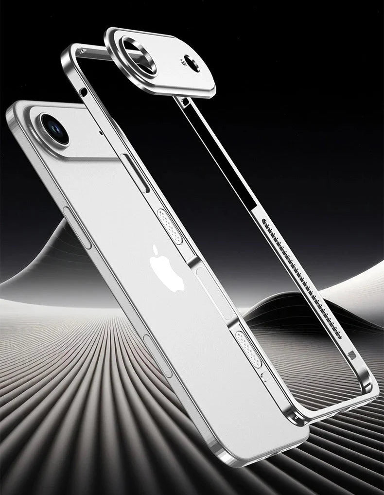 iPhone Aluminum Bumper Case with Ventilation Camera Protector Shock-Resistant Frame Sturdy Phone Case | Sansoti