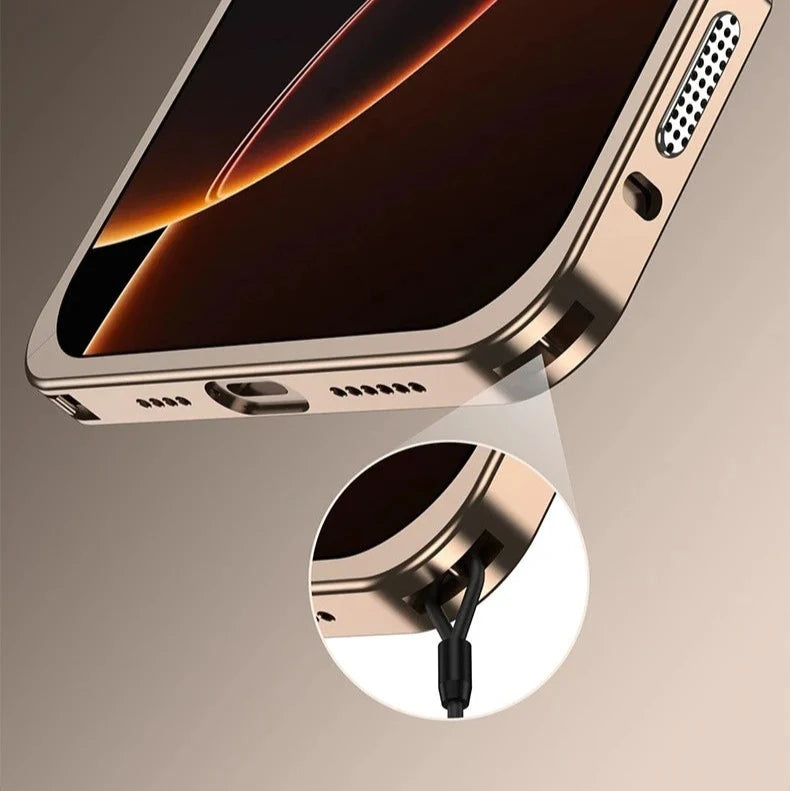 iPhone Aluminum Bumper Case with Ventilation Camera Protector Shock-Resistant Frame Sturdy Phone Case | Sansoti