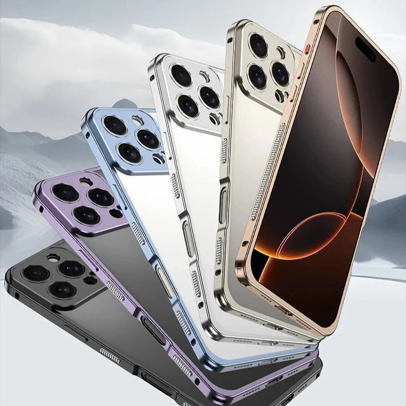 iPhone Aluminum Bumper Case with Ventilation Camera Protector Shock-Resistant Frame Sturdy Phone Case | Sansoti