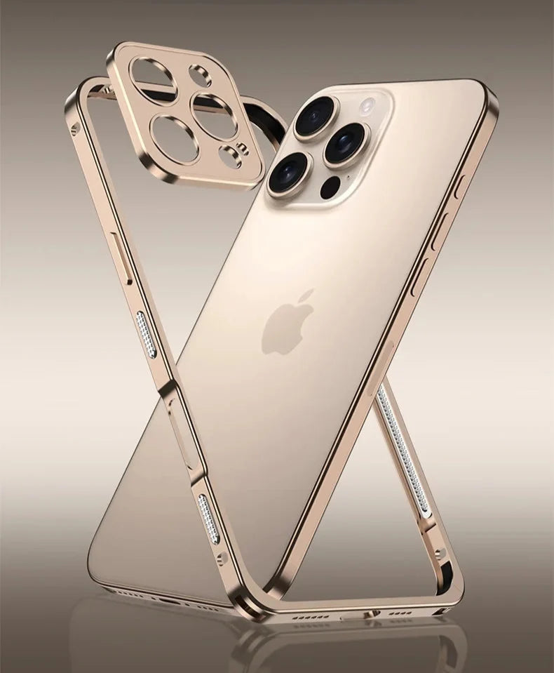 iPhone Aluminum Bumper Case with Ventilation Camera Protector Shock-Resistant Frame Sturdy Phone Case | Sansoti