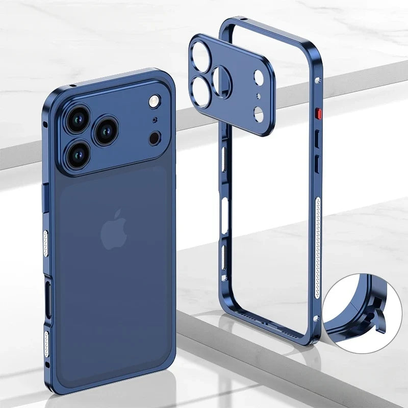 iPhone Aluminum Bumper Case with Ventilation Camera Protector Shock-Resistant Frame Sturdy Phone Case | Sansoti