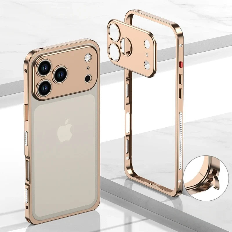 iPhone Aluminum Bumper Case with Ventilation Camera Protector Shock-Resistant Frame Sturdy Phone Case | Sansoti