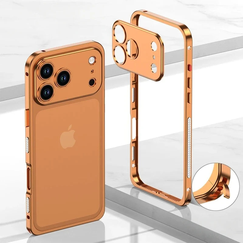 iPhone Aluminum Bumper Case with Ventilation Camera Protector Shock-Resistant Frame Sturdy Phone Case | Sansoti