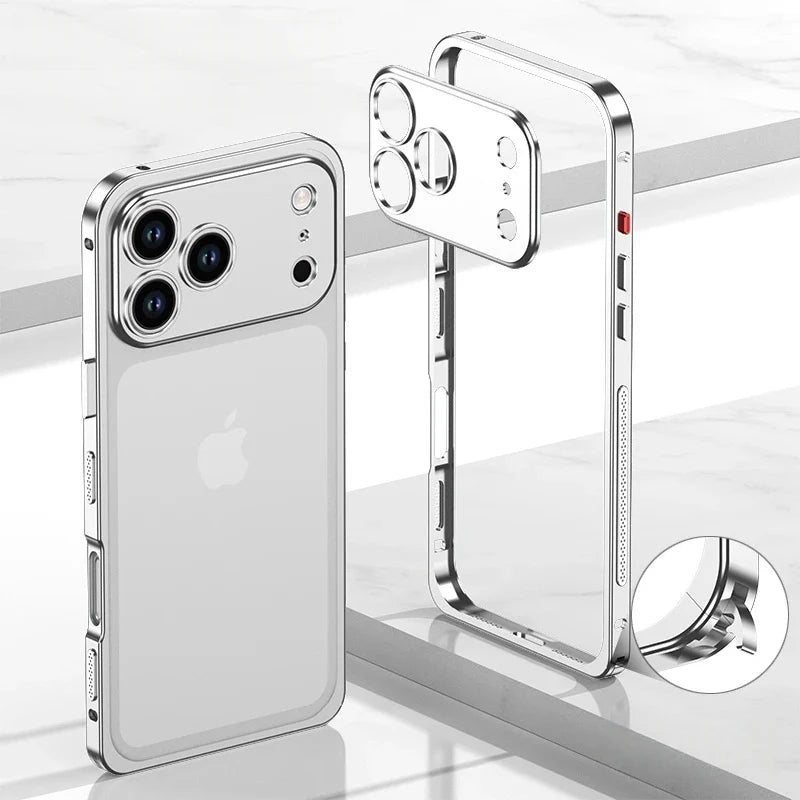 iPhone Aluminum Bumper Case with Ventilation Camera Protector Shock-Resistant Frame Sturdy Phone Case | Sansoti