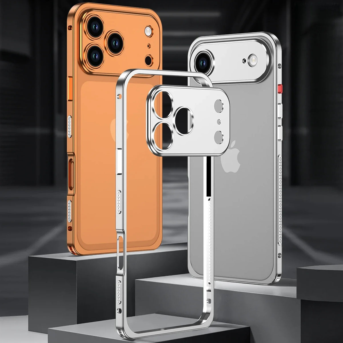 iPhone Aluminum Bumper Case with Ventilation Camera Protector Shock-Resistant Frame Sturdy Phone Case | Sansoti