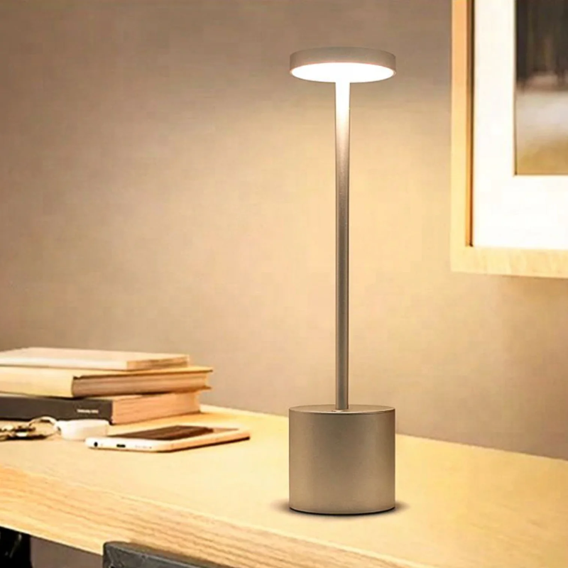 Lampe de Table Sans Fil Rechargeable LED Aluminium Dimmable IP54 Extérieur Intérieur Terrasse | Sansoti
