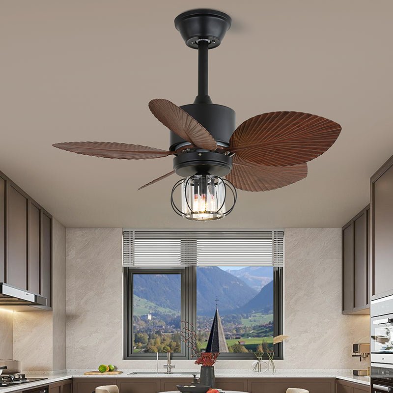 Industrial ceiling fan with lighting – Adjustable fan lamp with remote control for modern interiors | Sansoti