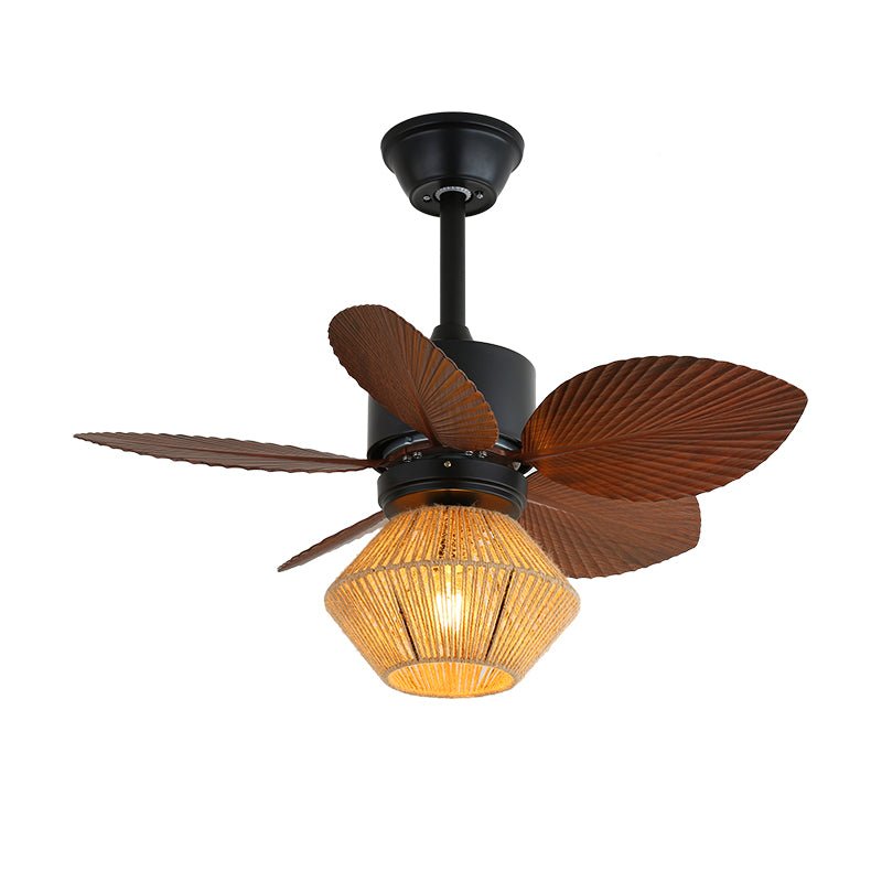 Industrial ceiling fan with lighting – Adjustable fan lamp with remote control for modern interiors | Sansoti