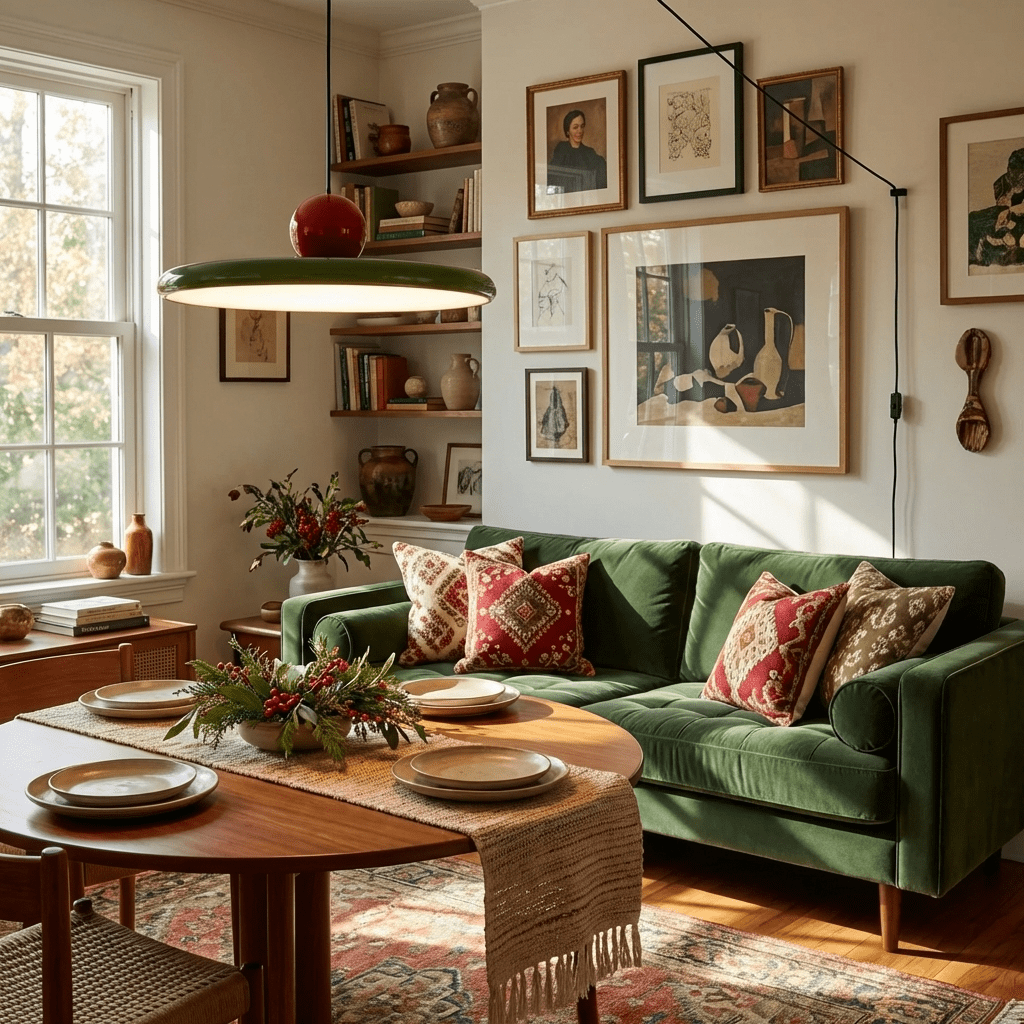 Runde Hängeleuchte mit strahlendem Scheiben-Design, dimmbar, 3 Farben, 450cm Kabel, skandinavisches Interieur, Rot, Grün, Beige | Sansoti