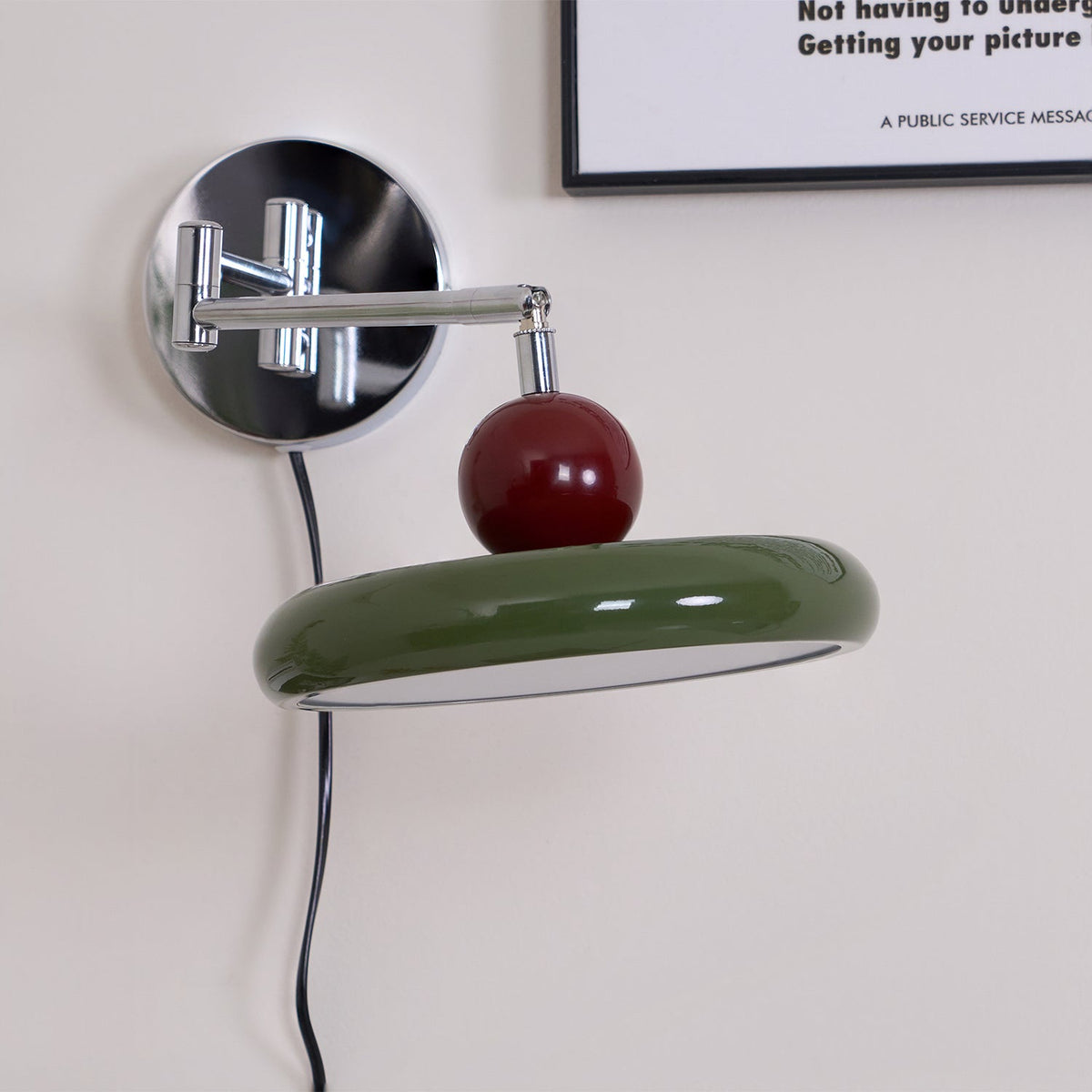 Round Plug-In Wall Light – Scandinavian Design with Integrated LED and 3 Color Temperatures | Sansoti