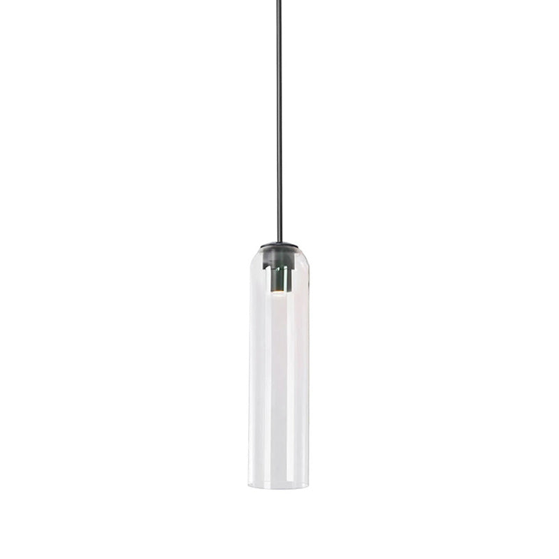 Suspension en verre avec tube long – verre soufflé bouche finition noire ou dorée diamètre 10 cm | Sansoti