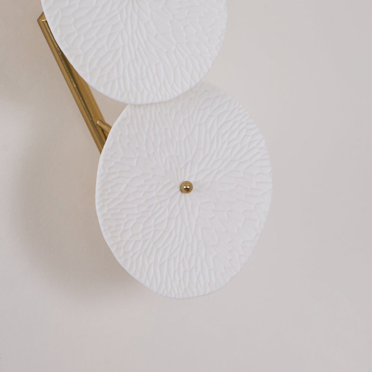 Ceramic Petal Wall Lamp Metal Accent Sculptural Warm Light Interior Art Lighting Decorative | Sansoti